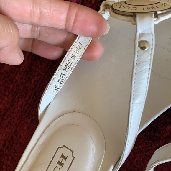 Coach Jules Made in Italy White Sandals Size 8 B - Picture 13 of 15